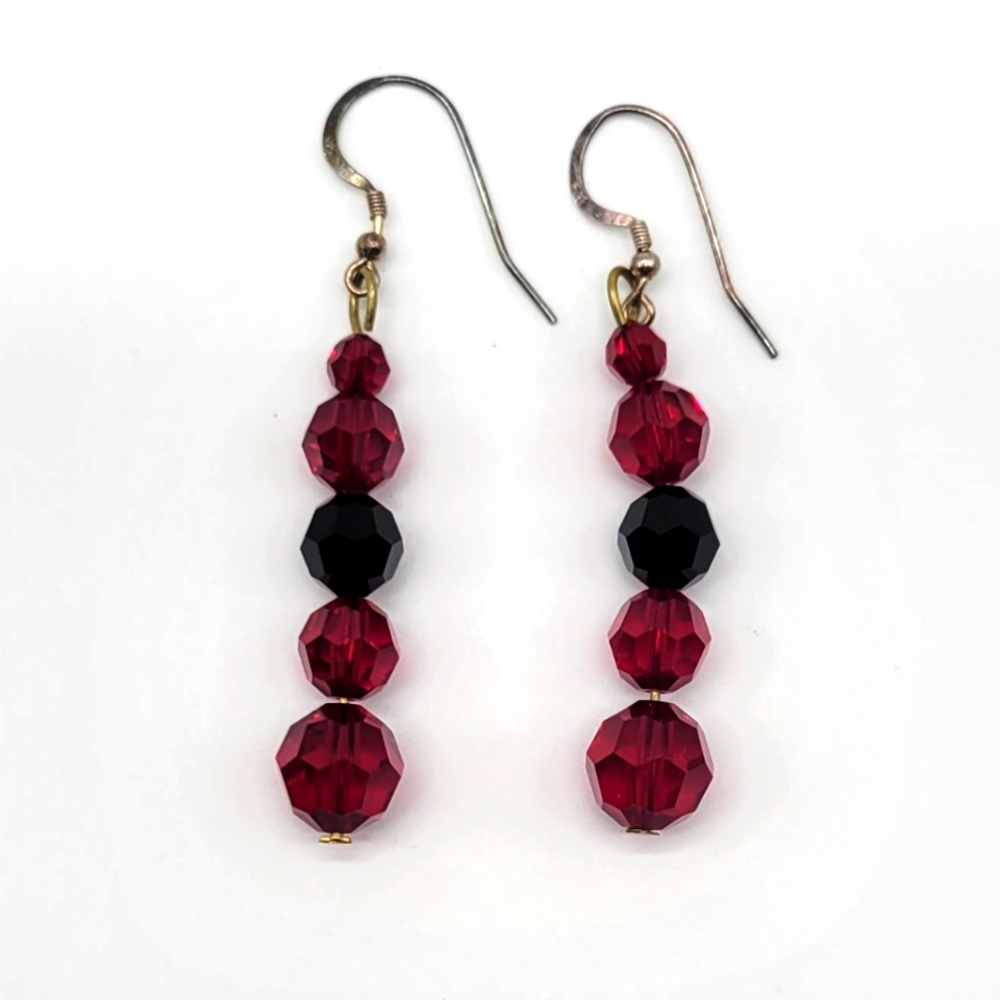 Red Crystal Bead Earrings